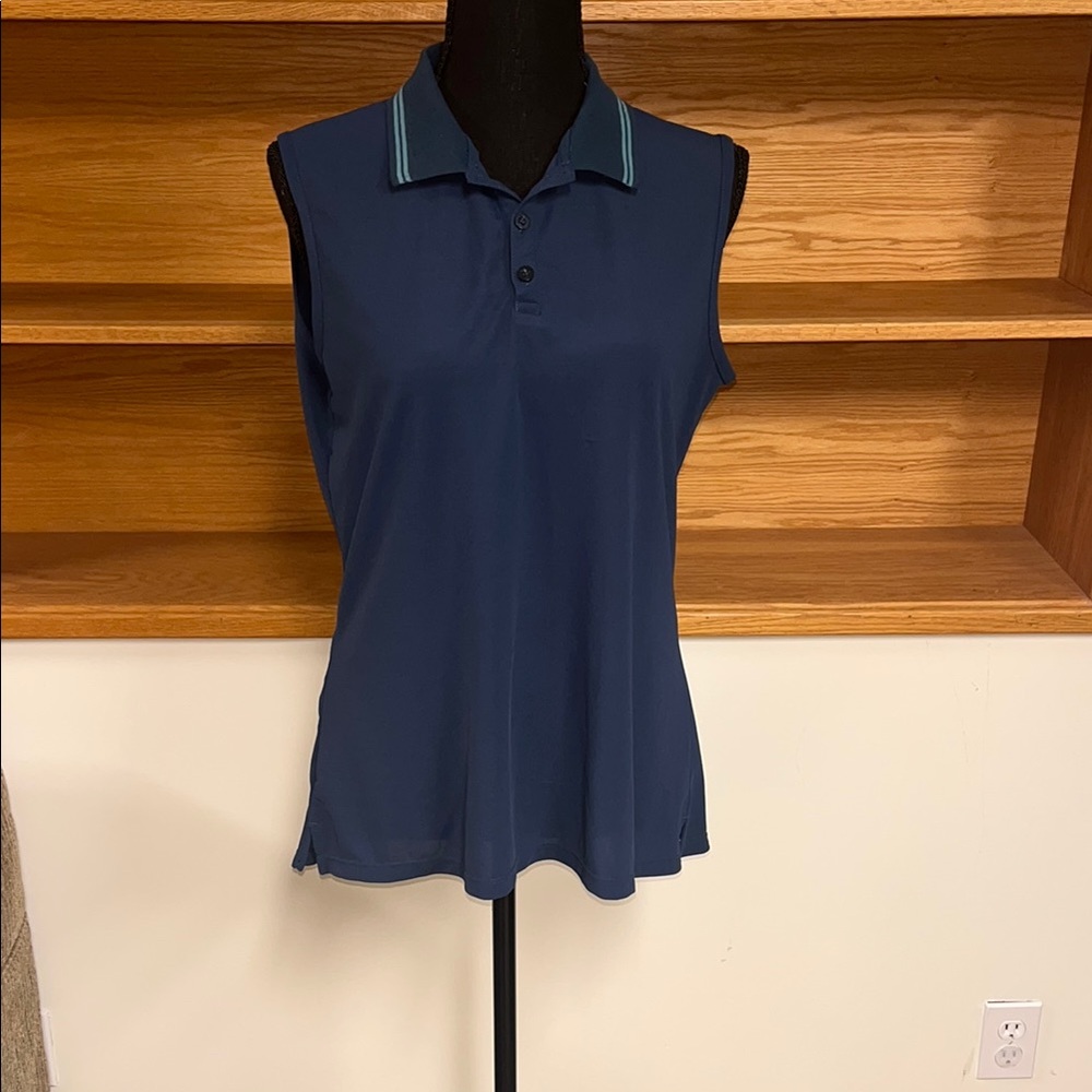 🍀6/$20 Blue Sleeveless Polo Top - golf